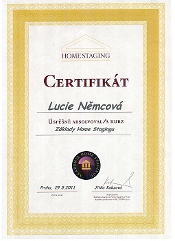 Certifikát Homestagingu Certifikát Homestagingu